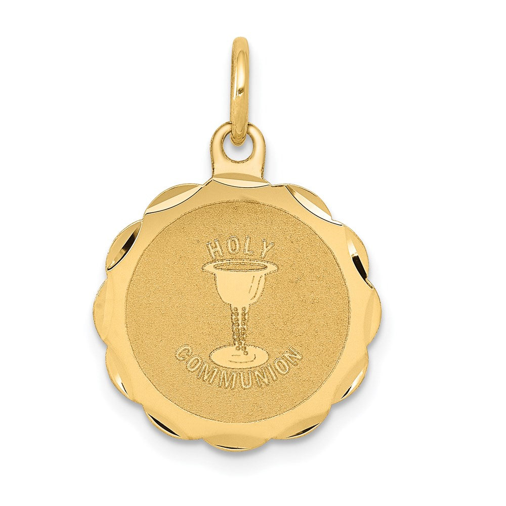 Diamond-cut;Polished;Satin;14k Yellow gold;Engravable;Polished back;Brocaded disc