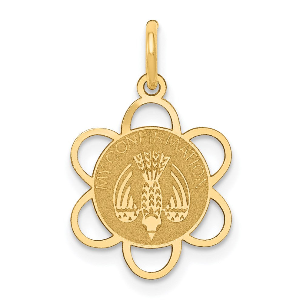 Solid;Polished;Die struck;14k Yellow gold;Engravable;Polished back;Laser Etched