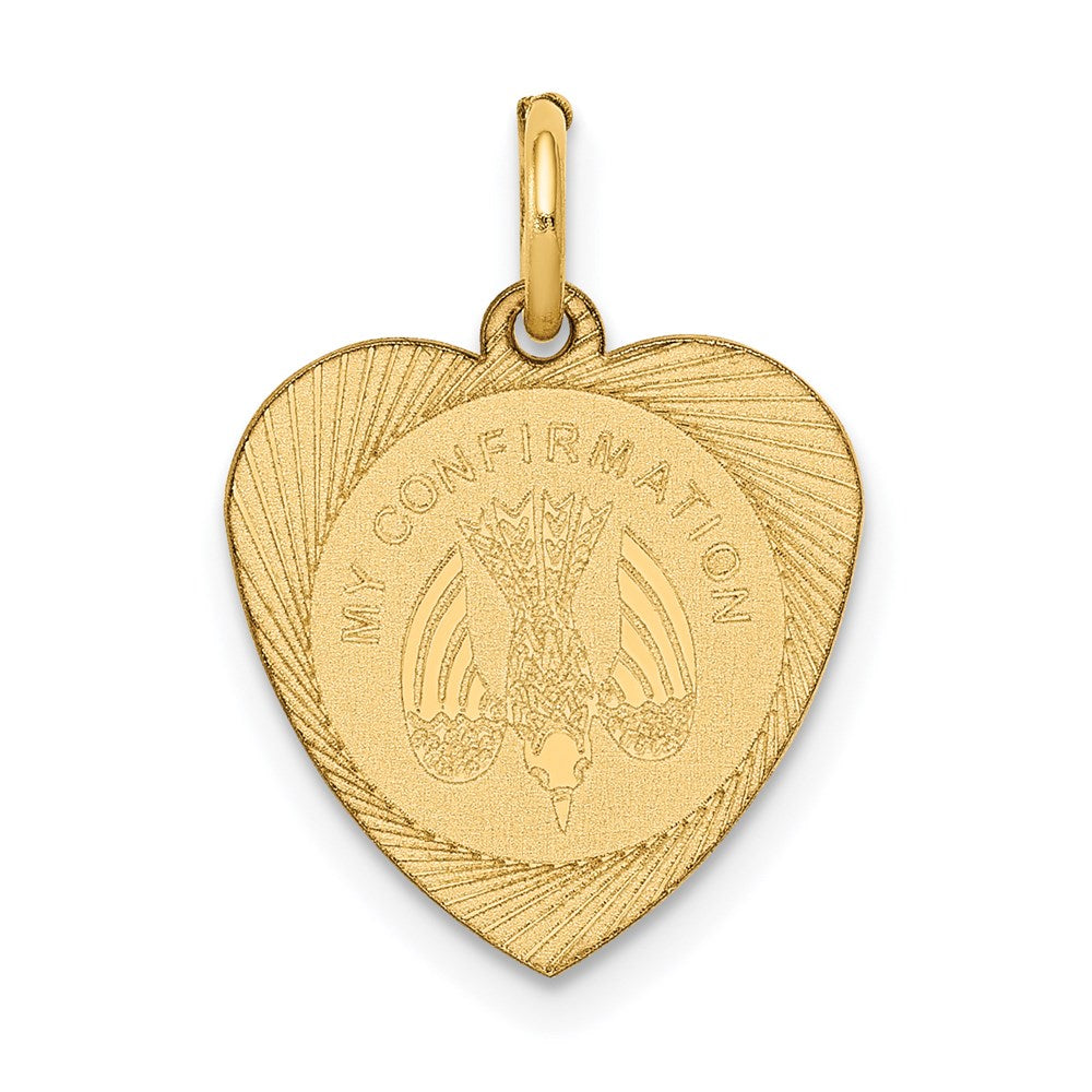 Solid;Polished;14k Yellow gold;Flat back;Engravable;Polished back;Laser Etched;Heart