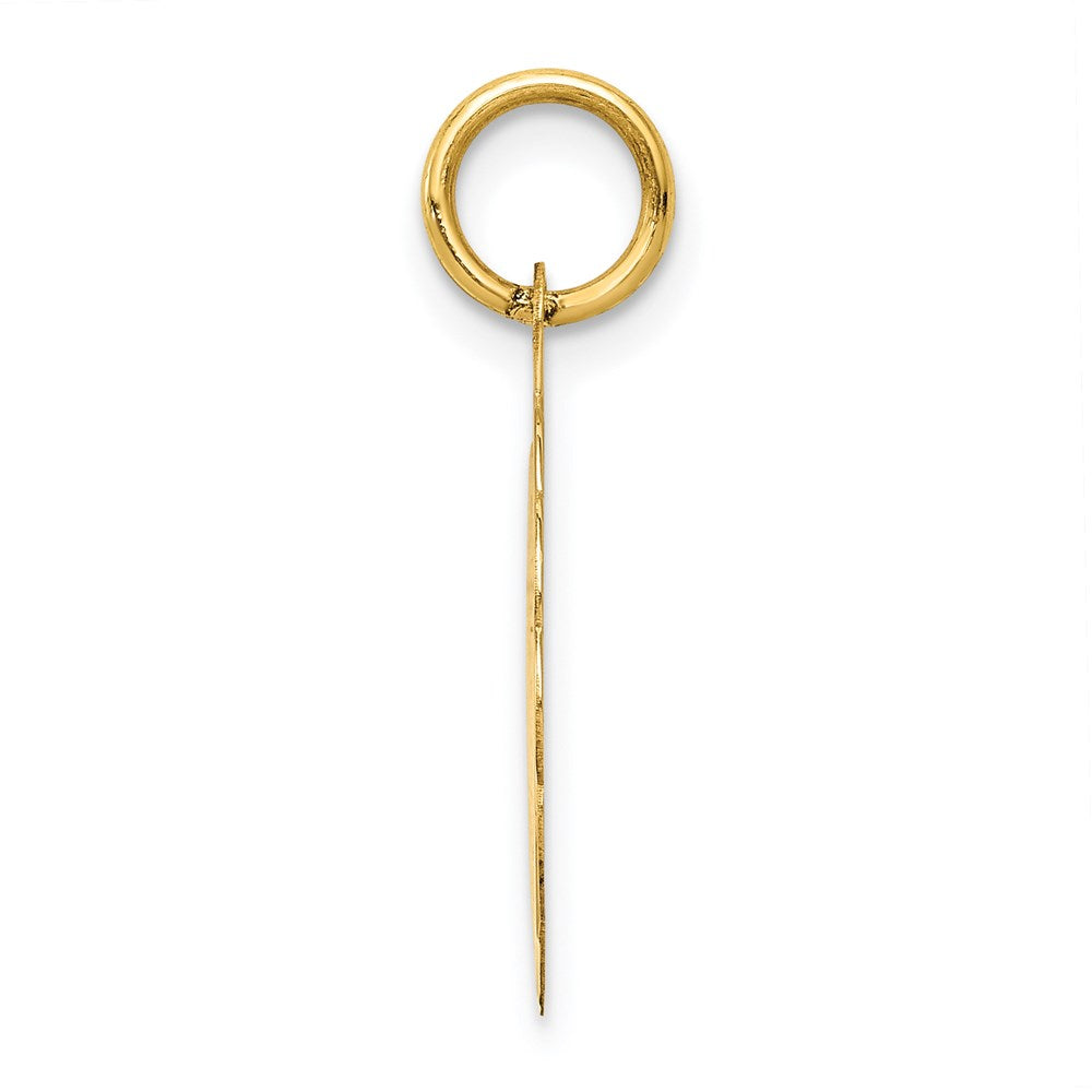14k Polished and Satin Solid MY CONFIRMATION with Dove Scalloped Edge Round Disc Pendant