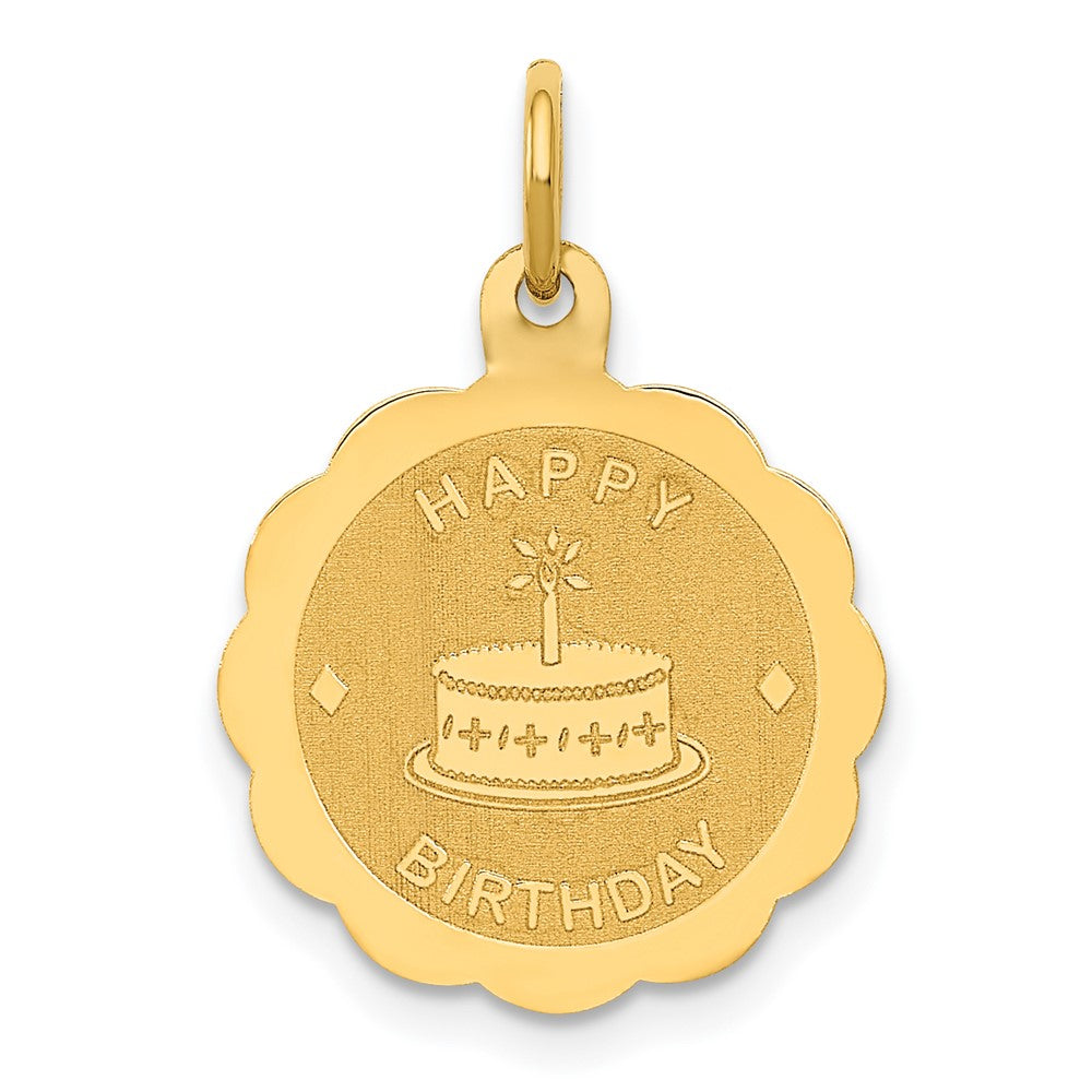 Polished;Satin;14k Yellow gold;Flat back;Engravable;Faceted;Brocaded disc