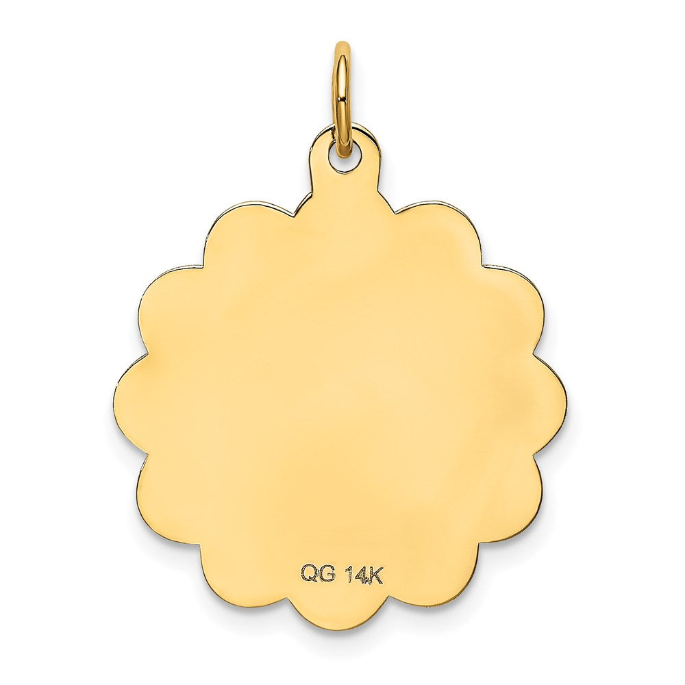 14K HAPPY BIRTHDAY 22mm Engravable Disc Charm