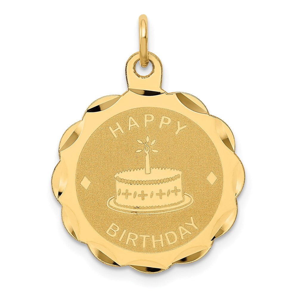 Solid;Polished;14k Yellow gold;Flat back;Engravable;Faceted;Laser Etched