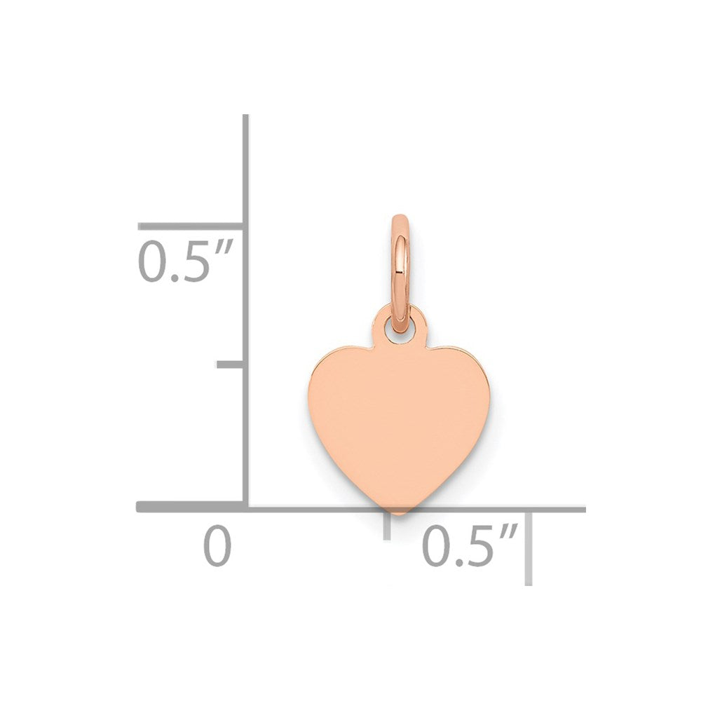 14K Rose Gold Polished Engravable 9mm Heart Disc Pendant