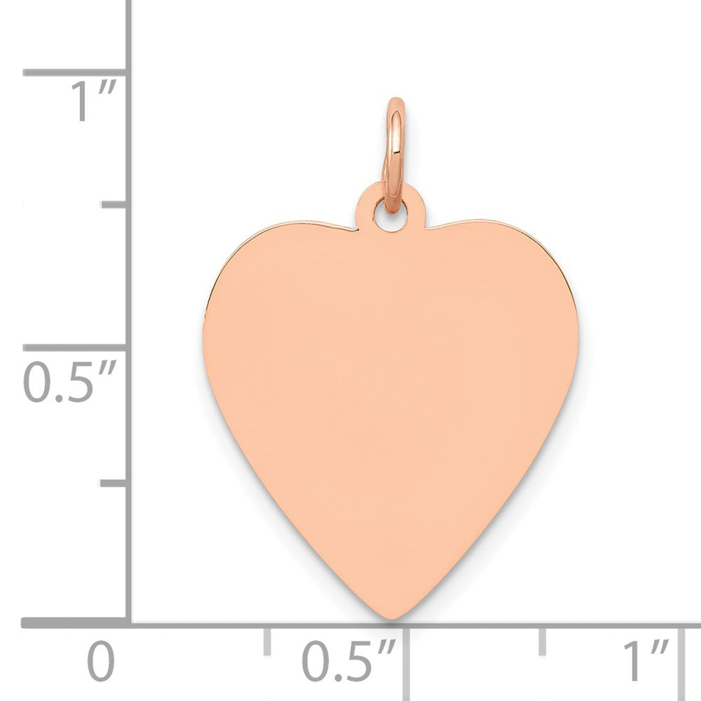 14K Rose Gold Polished Engravable 18mm Heart Disc Pendant