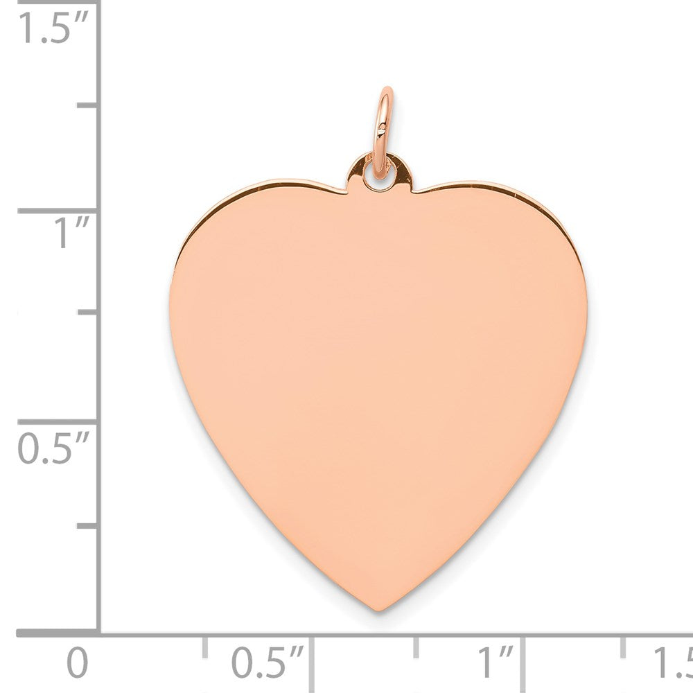 14K Rose Gold Polished Engravable 25mm Heart Disc Pendant