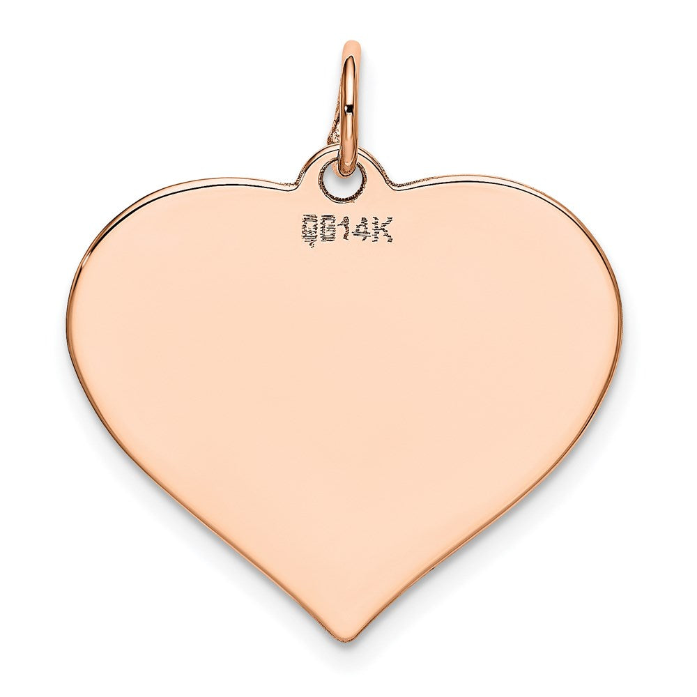 14K Rose Gold Polished Engravable 24mm Heart Disc Pendant