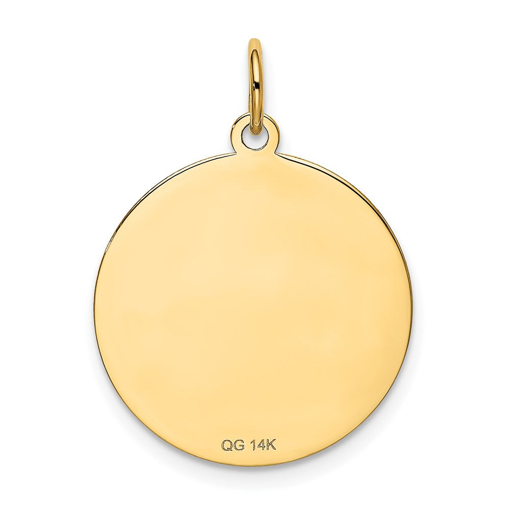 14k PUG 20mm Engravable Disc Dog Charm