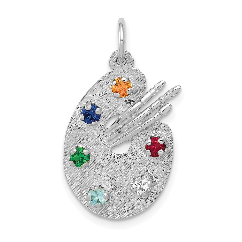 14K White gold;Flat back;Synthetic;CZ;Not engraveable