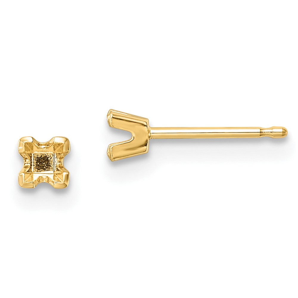 14k Yellow gold;Post
