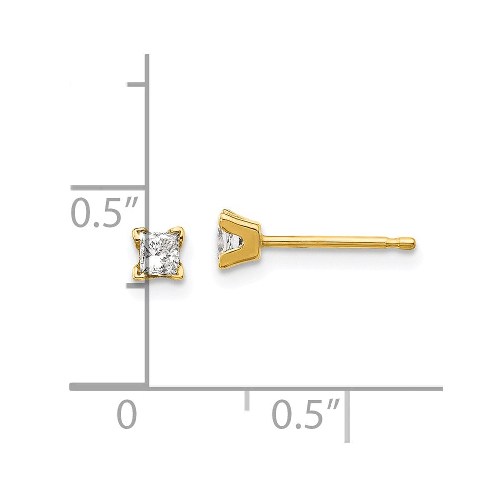 14k AAA Quality Complete Princess-cut Diamond Earrings