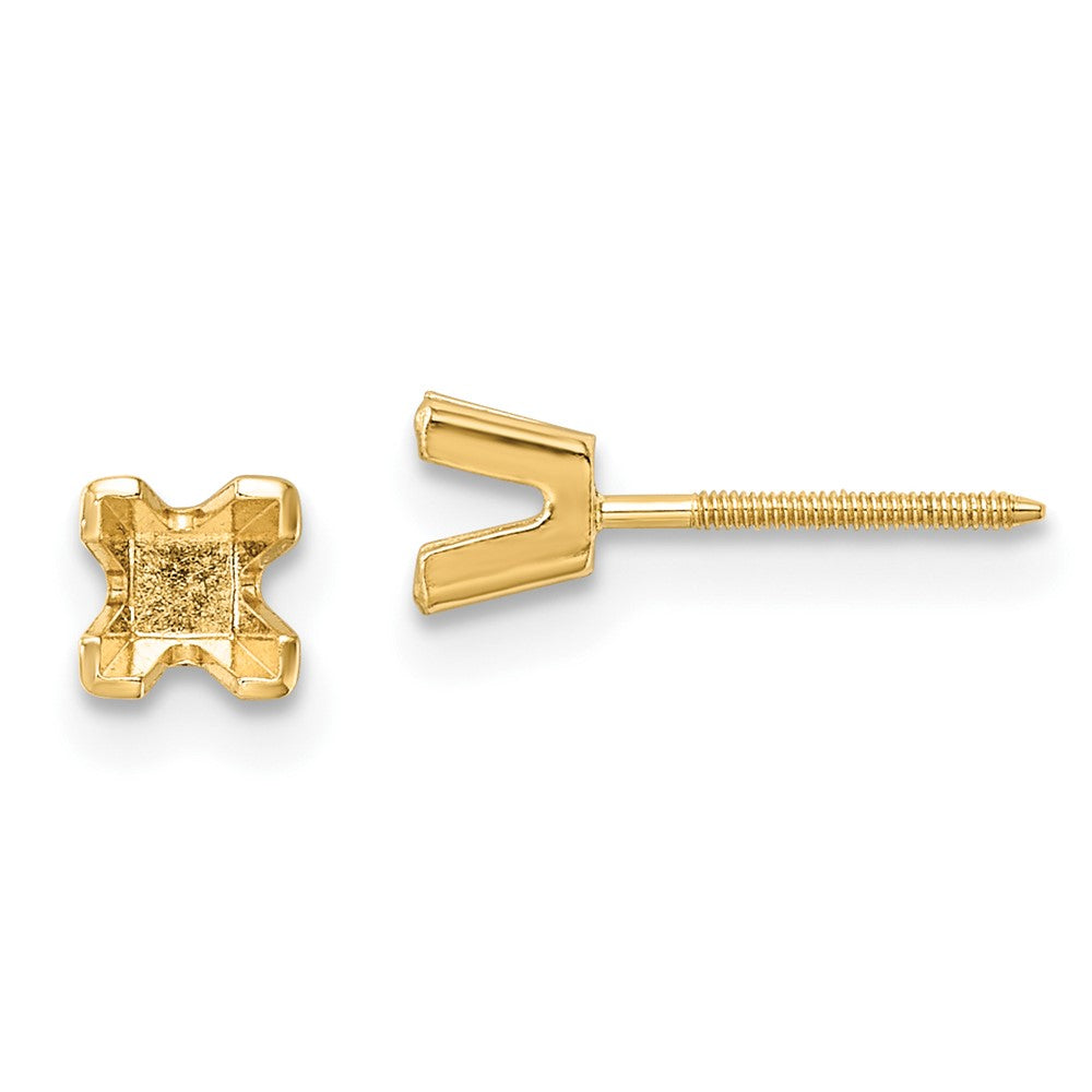 14k Yellow gold;Post;Screw back