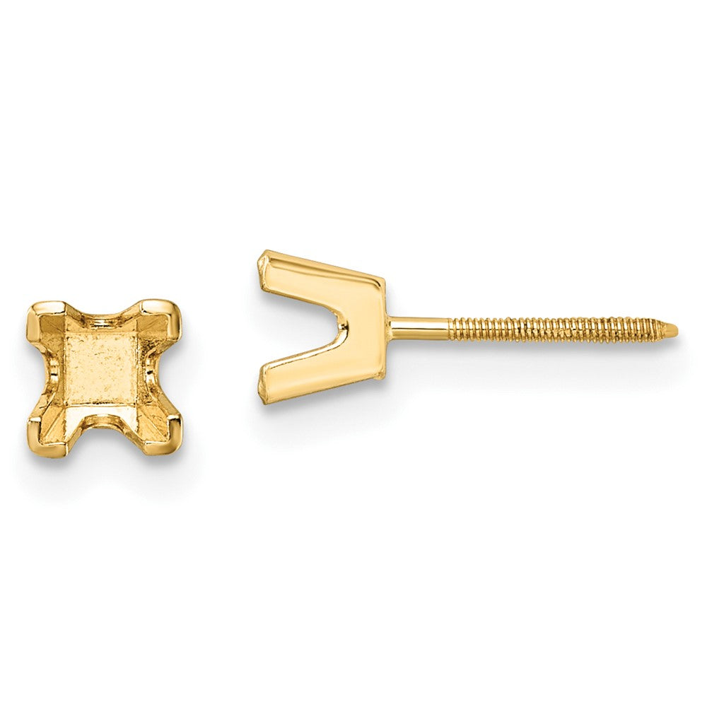 14k Yellow gold;Post;Screw back