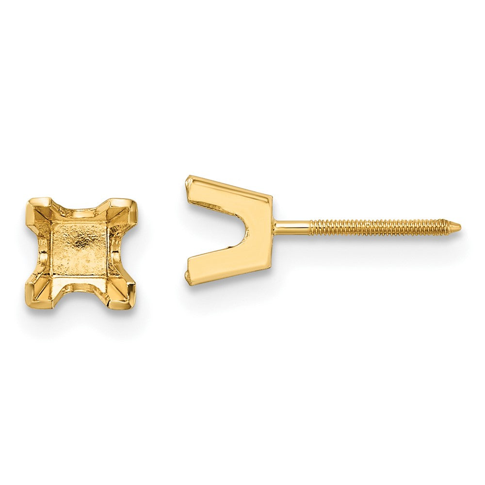 14k Yellow gold;Post;Screw back
