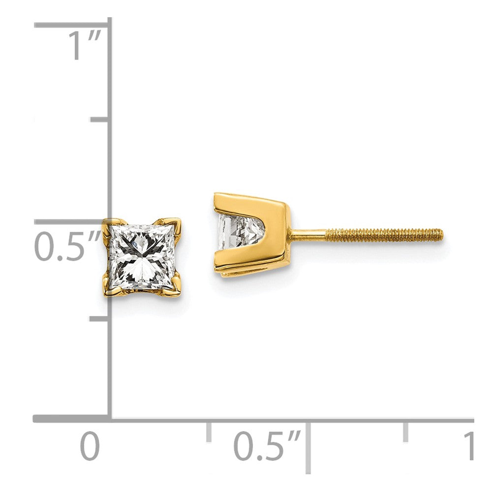 14k AAA Quality Complete Princess-cut Diamond Earrings
