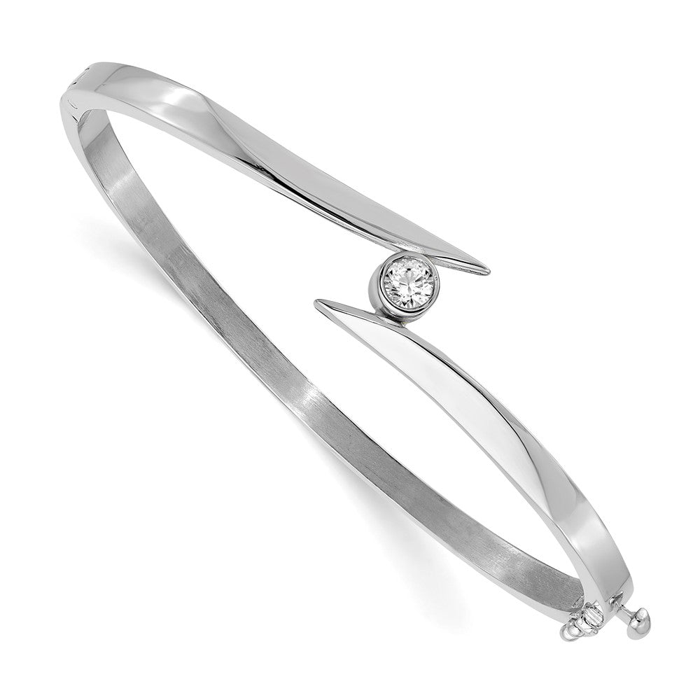 Solid;Casted;Polished;14K White gold;Hinged;Avail. in 10k yellow gold;Avail. in 18k yellow gold;Avail. in 14k yellow gold;Avail. in platinum;Safety clasp;No safety bar;Avail. in 10k white gold;Avail. in 18k white gold