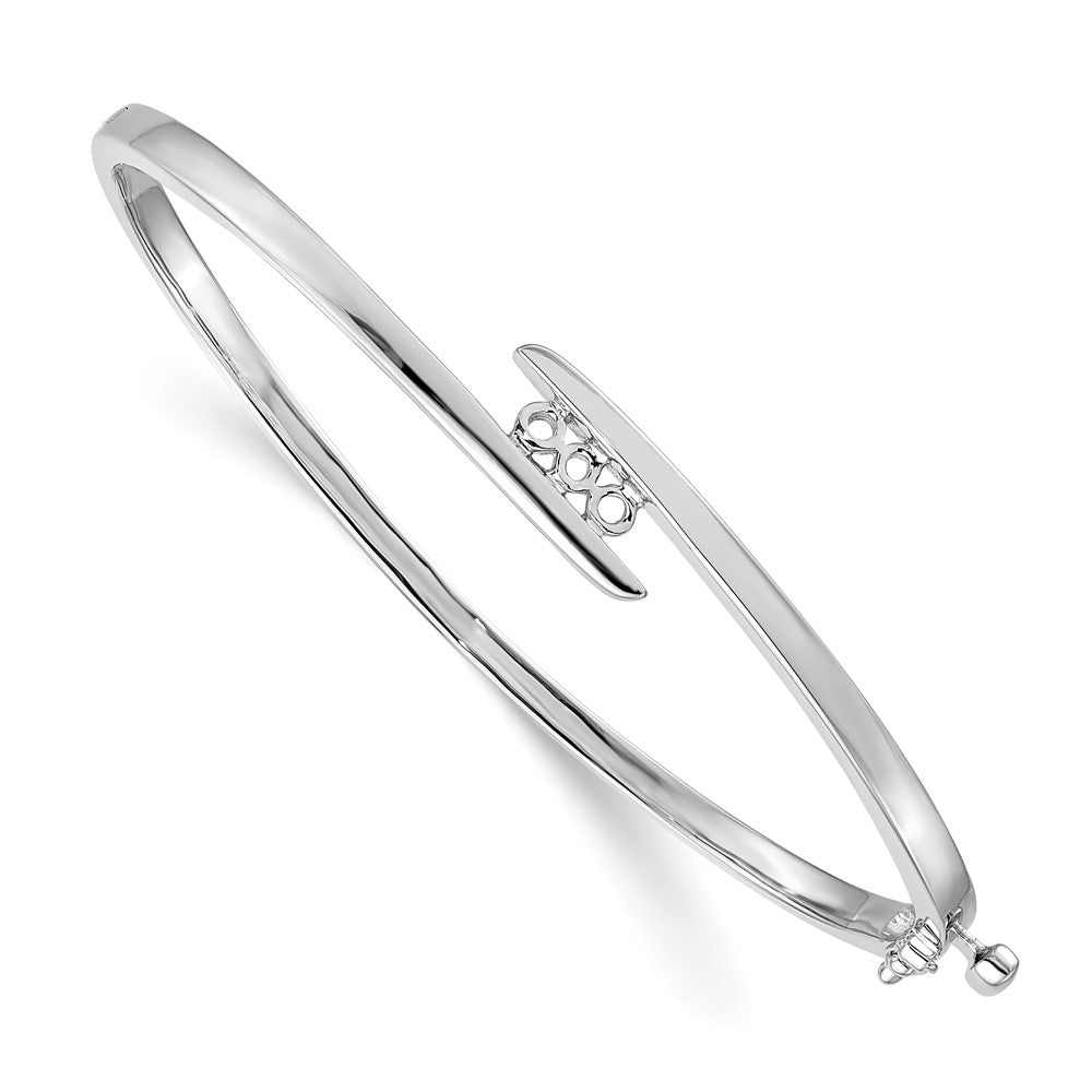 Solid;Casted;Polished;14K White gold;Open back;Hinged;Avail. in 10k yellow gold;Avail. in 18k yellow gold;Avail. in platinum;Safety clasp;No safety bar;Avail. in 10k white gold;Avail. in 18k white gold