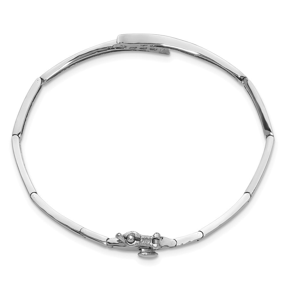14k White Gold Holds 1/4 carat 3-2.9mm Round Stones Hinged Bangle Bracelet Mounting