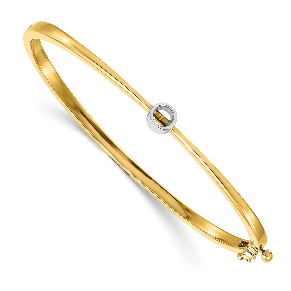 Solid;Casted;Polished;14K Two-tone;Hinged;Avail. in 10k yellow gold;Avail. in 18k yellow gold;Avail. in 14k white gold;Avail. in 14k yellow gold;Avail. in platinum;Special lengths avail.;Safety clasp;No safety bar;Avail. in 10k white gold;Avail. in 18k white gold