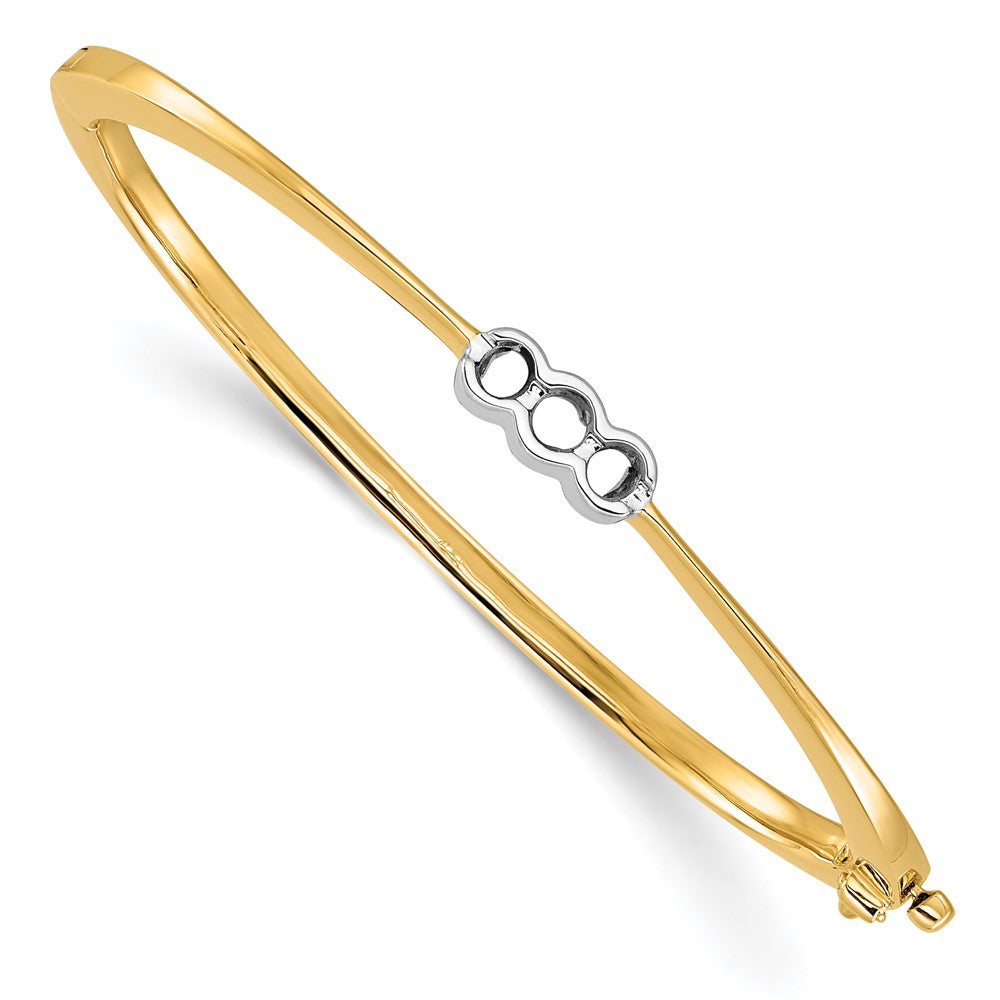 Solid;Casted;Polished;14K Two-tone;Hinged;Avail. in 10k yellow gold;Avail. in 18k yellow gold;Avail. in 14k white gold;Avail. in 14k yellow gold;Avail. in platinum;Safety clasp;No safety bar;Avail. in 10k white gold;Avail. in 18k white gold