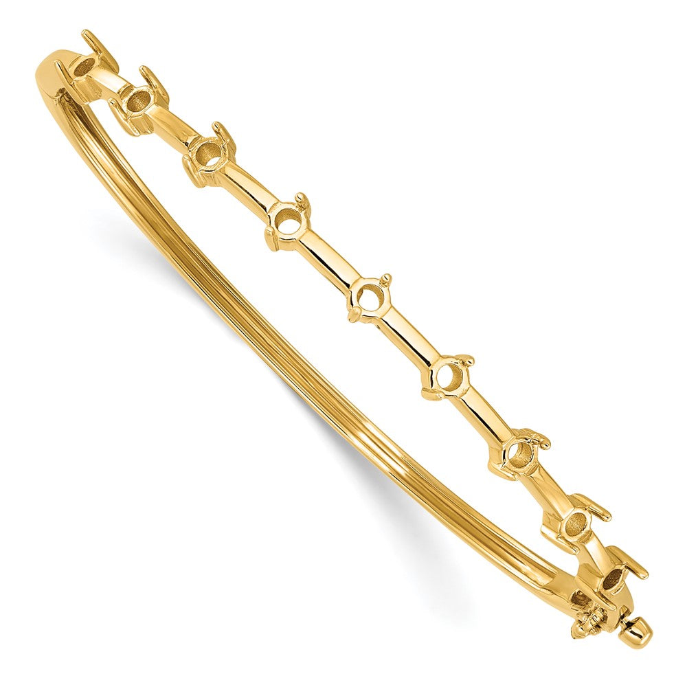 Solid;Casted;Polished;14k Yellow gold;Open back;Hinged;Avail. in 10k yellow gold;Avail. in 18k yellow gold;Avail. in 14k white gold;Avail. in platinum;Safety clasp;No safety bar;Avail. in 10k white gold;Avail. in 18k white gold