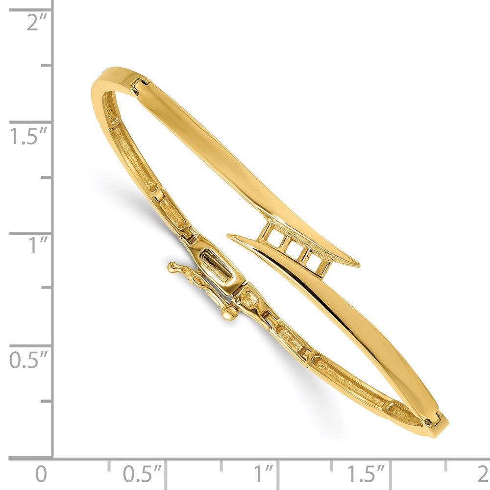 14k Holds 1/4 carat 3-2.9mm Round Stones Hinged Bangle Bracelet Mounting