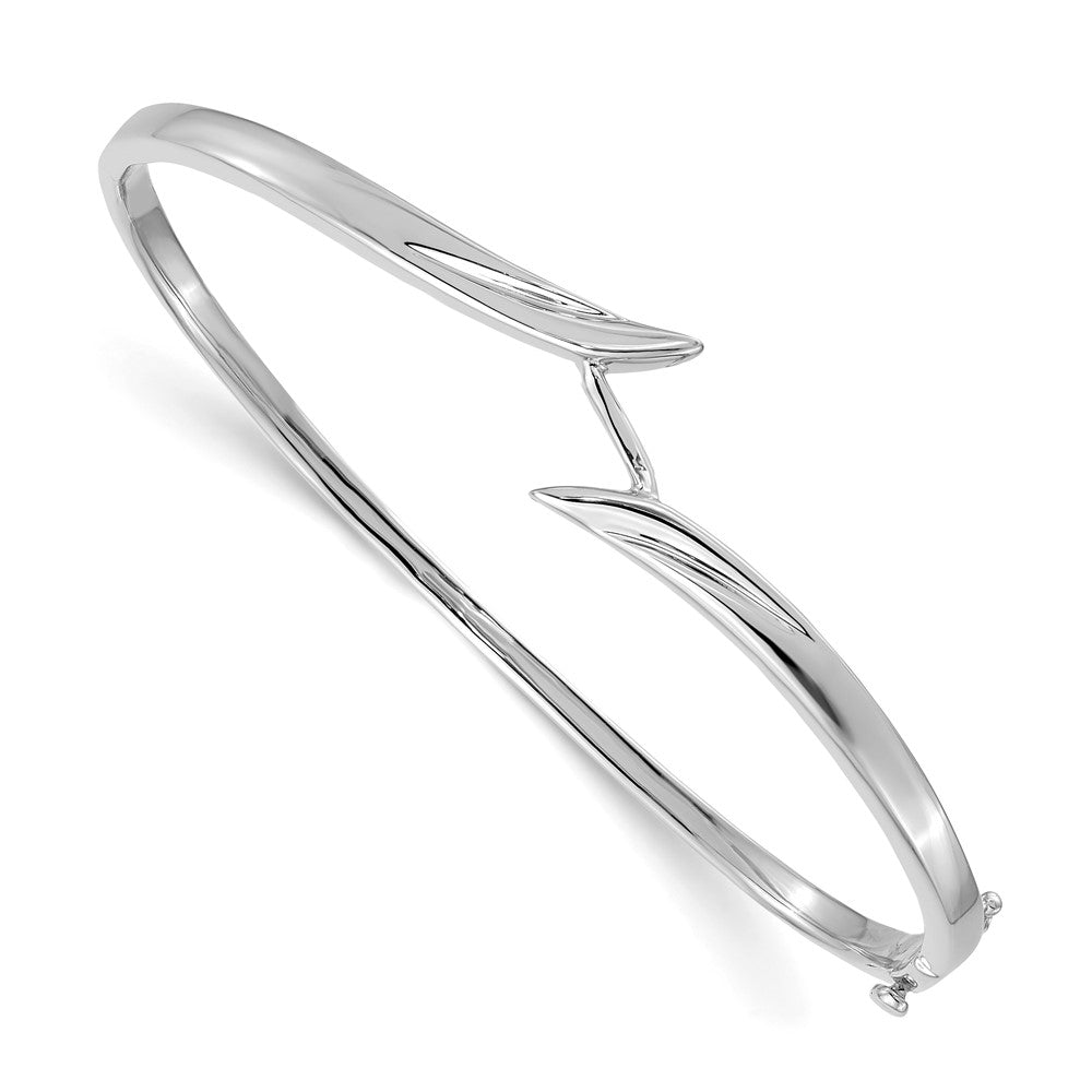 Solid;Casted;Polished;14K White gold;Hinged;Avail. in 18k yellow gold;Avail. in platinum;Safety clasp;No safety bar;Avail. in 18k white gold
