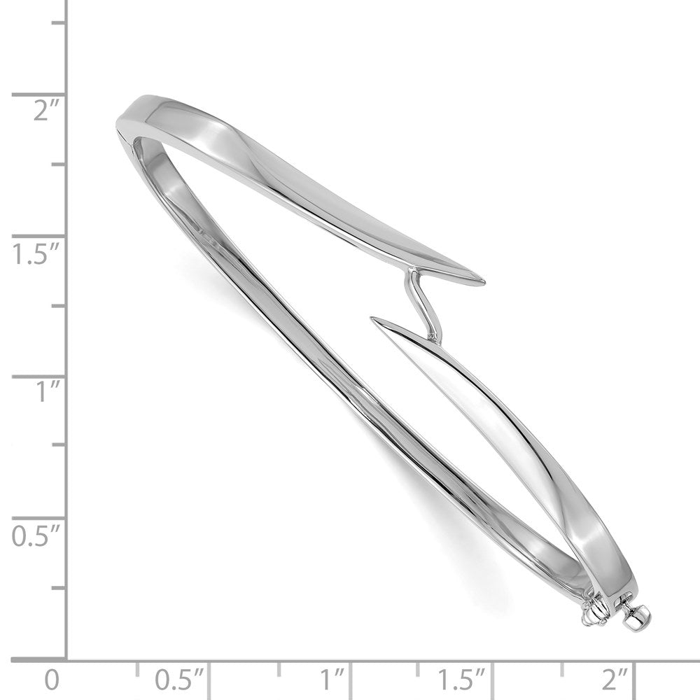 14k White Gold Hinged Oval Bangle Bracelet Mounting