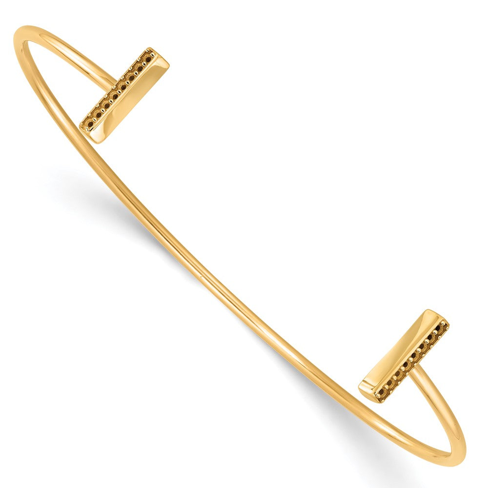 Polished;14k Yellow gold;Cuff
