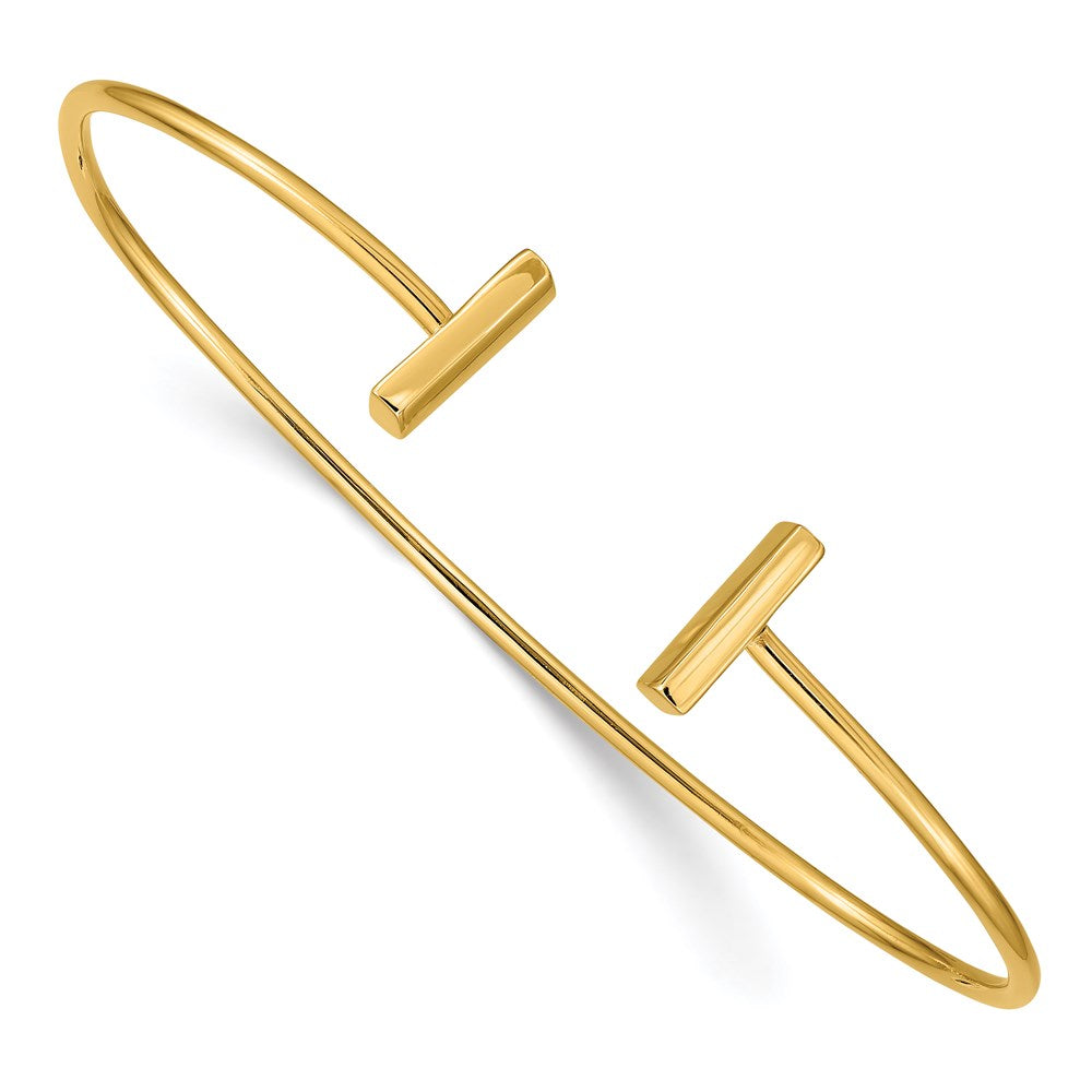 Solid;Polished;14k Yellow gold;Cuff