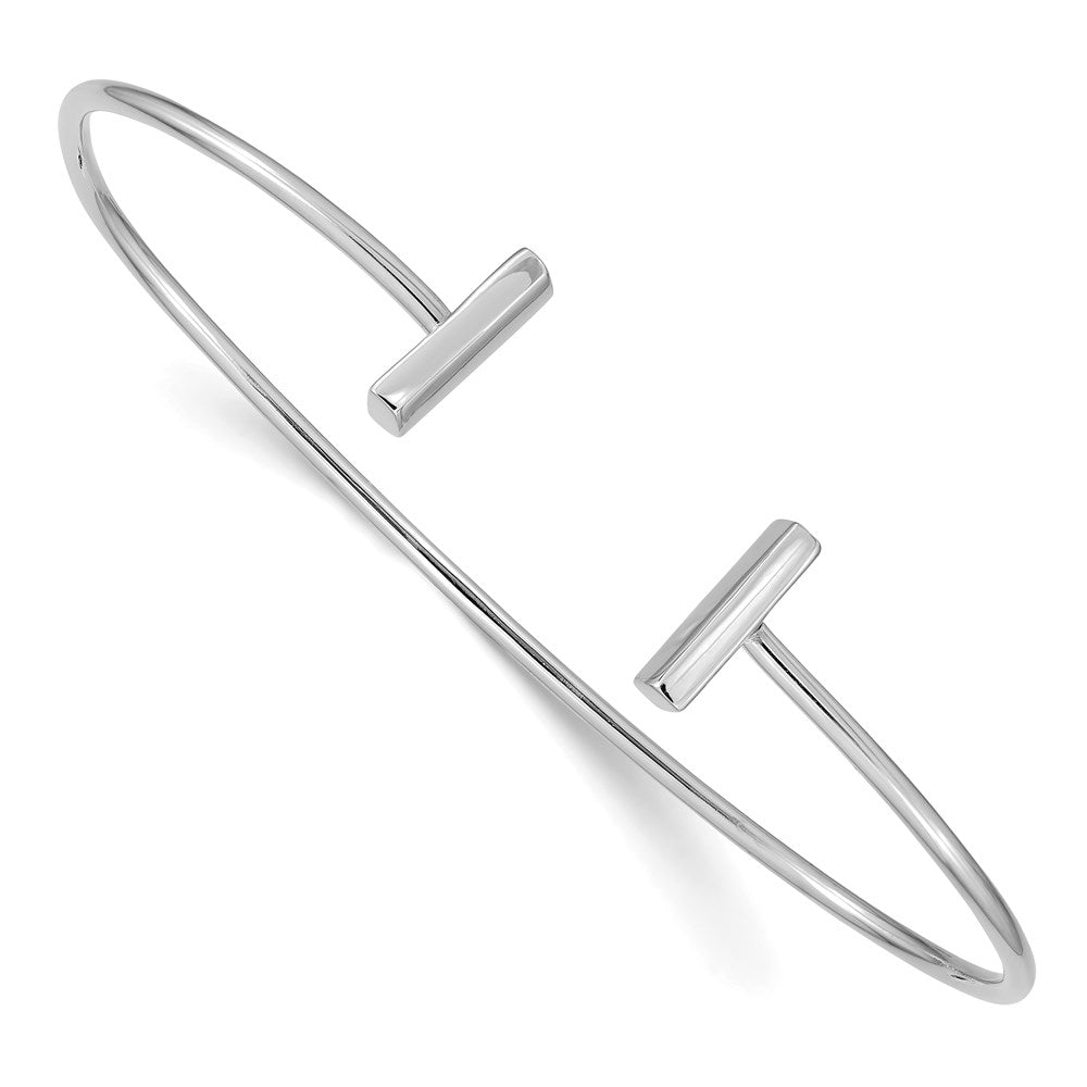 Polished;14K White gold;Cuff