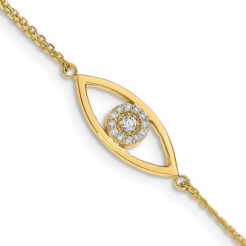 14k Yellow gold;Lobster;Diamond;AA quality;1in extender;2-strand