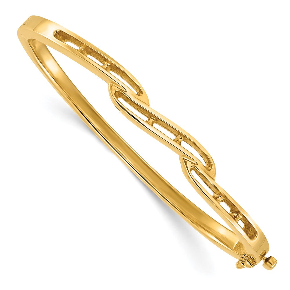 Solid;Casted;14k Yellow gold;Hinged;Avail. in 10k yellow gold;Avail. in 18k yellow gold;Avail. in 14k white gold;Avail. in platinum;Special lengths avail.;Safety clasp;No safety bar;Avail. in 10k white gold;Avail. in 18k white gold