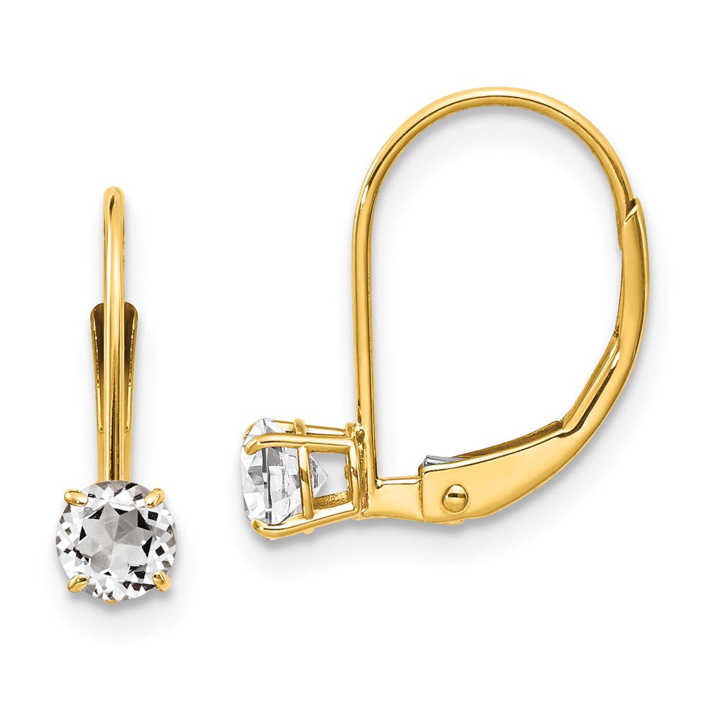 Polished;14k Yellow gold;Leverback;Genuine