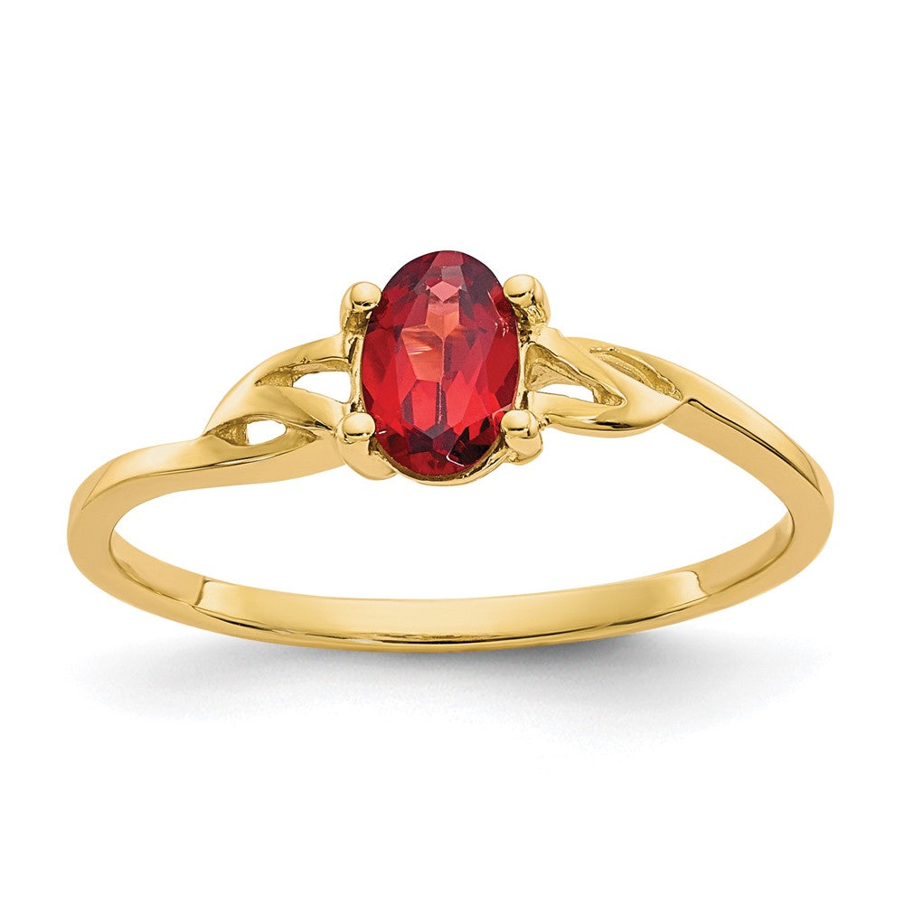 Polished;14k Yellow gold;Genuine;Garnet