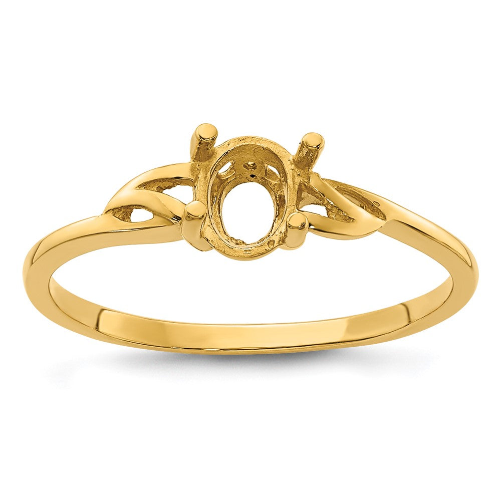 14k 6x4 Oval Birthstone Ring Mounting
