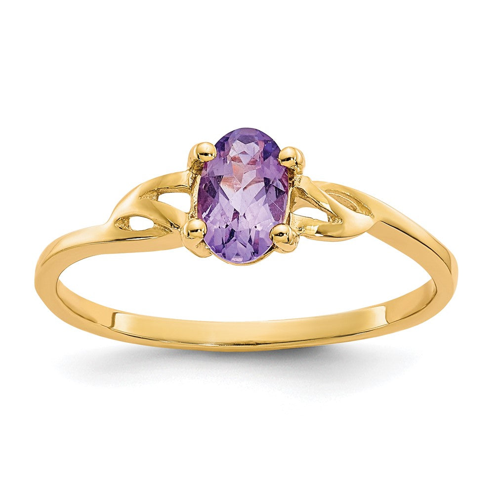 Polished;14k Yellow gold;Genuine;Amethyst