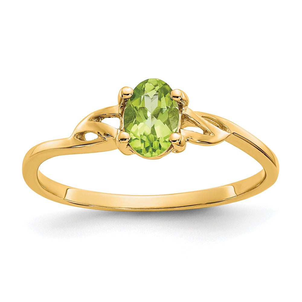 Polished;14k Yellow gold;Genuine;Peridot