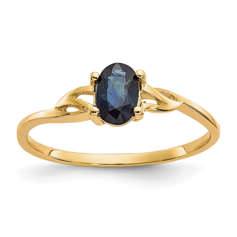Polished;14k Yellow gold;Genuine;Sapphire
