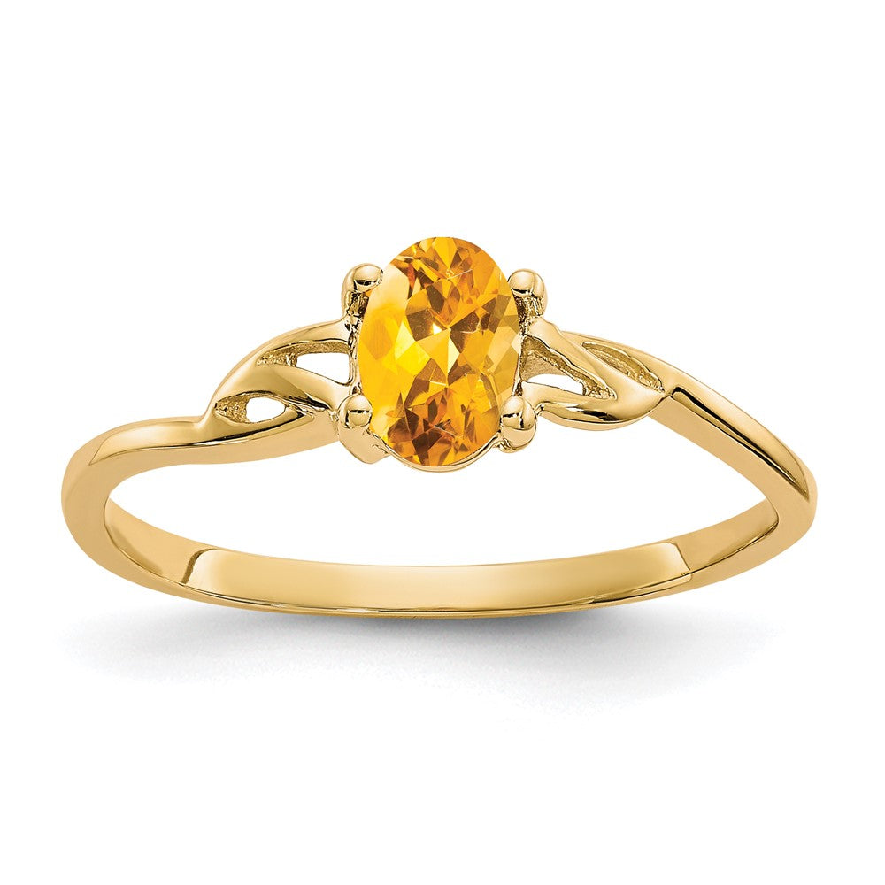 Polished;14k Yellow gold;Genuine;Citrine