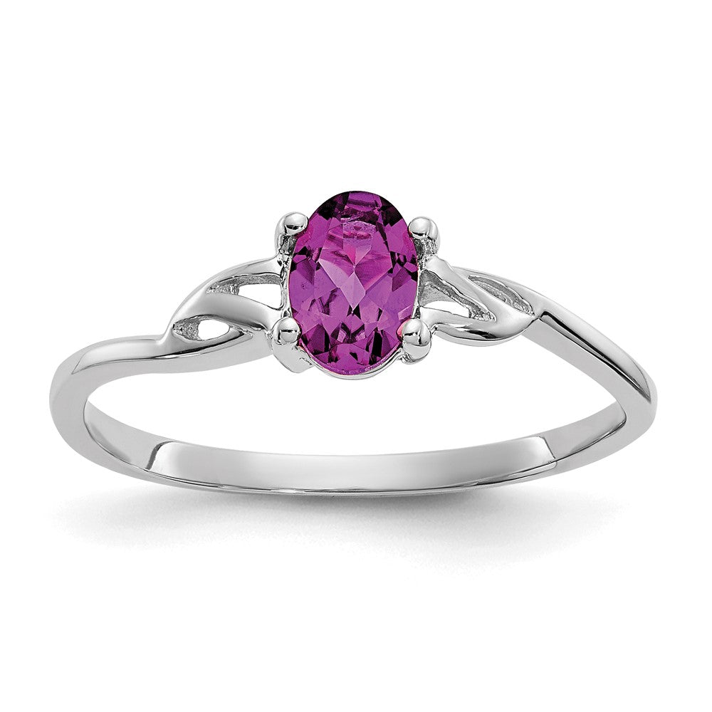 Polished;14K White gold;Genuine;Rhodolite garnet
