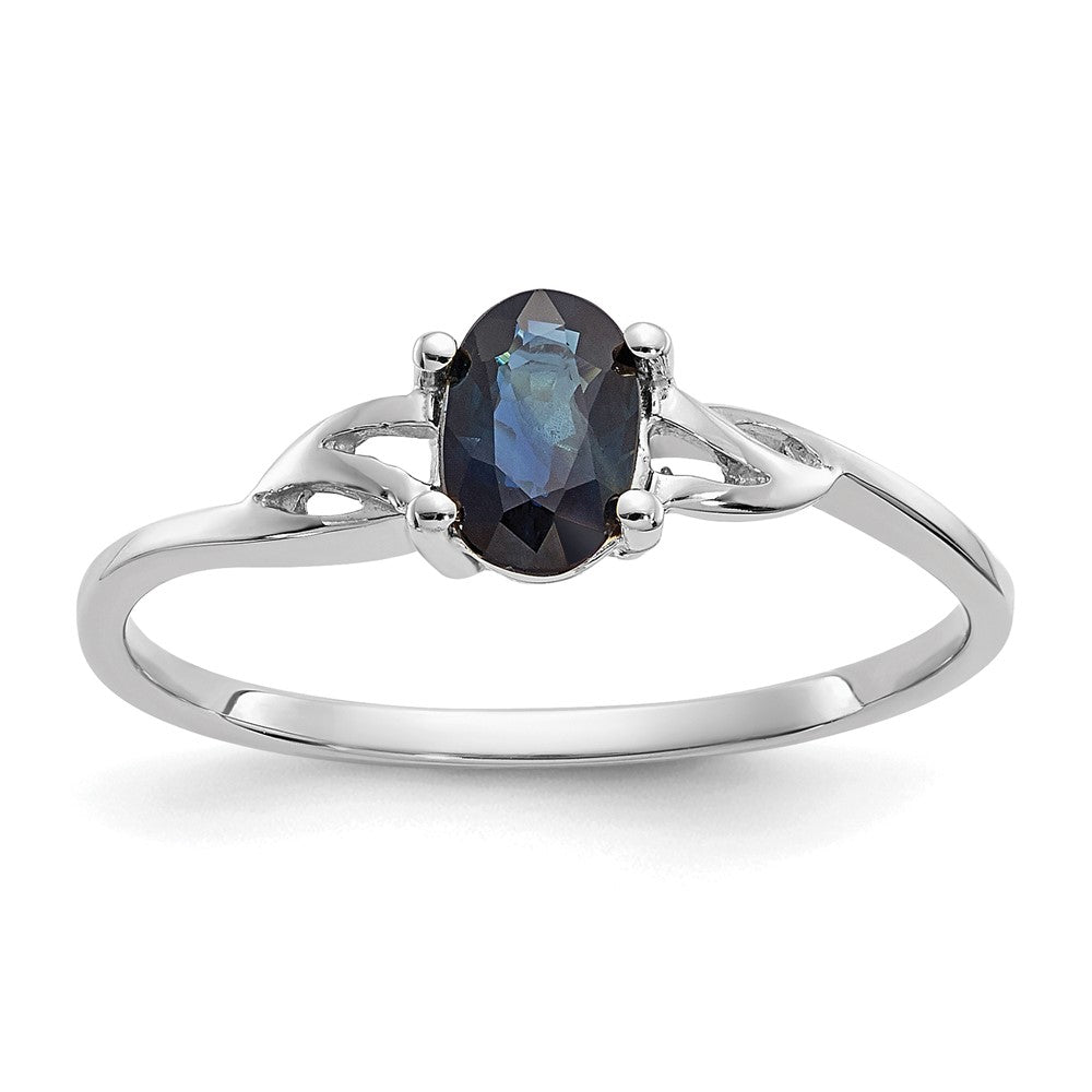 Polished;14K White gold;Genuine;Sapphire