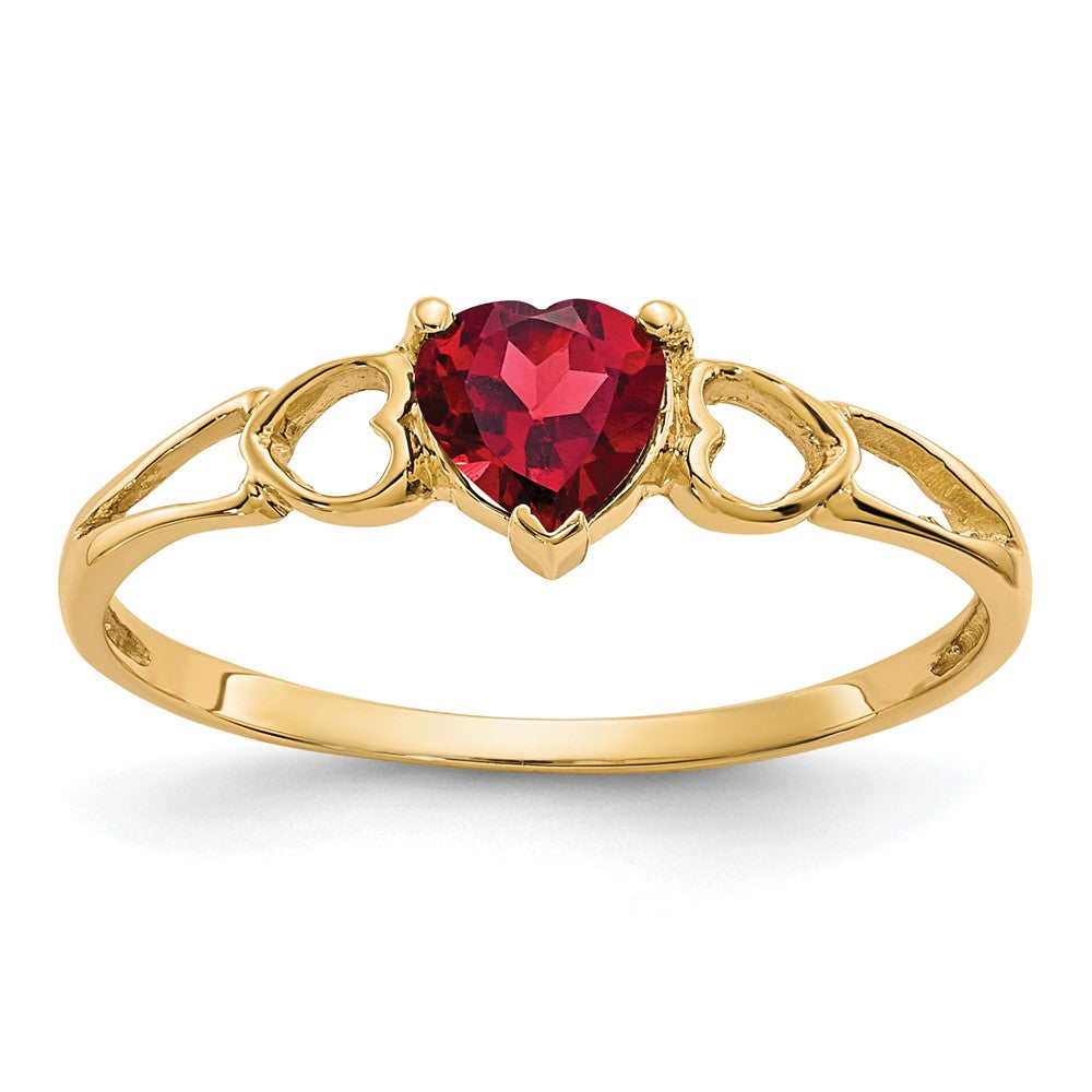Polished;14k Yellow gold;Genuine;Garnet