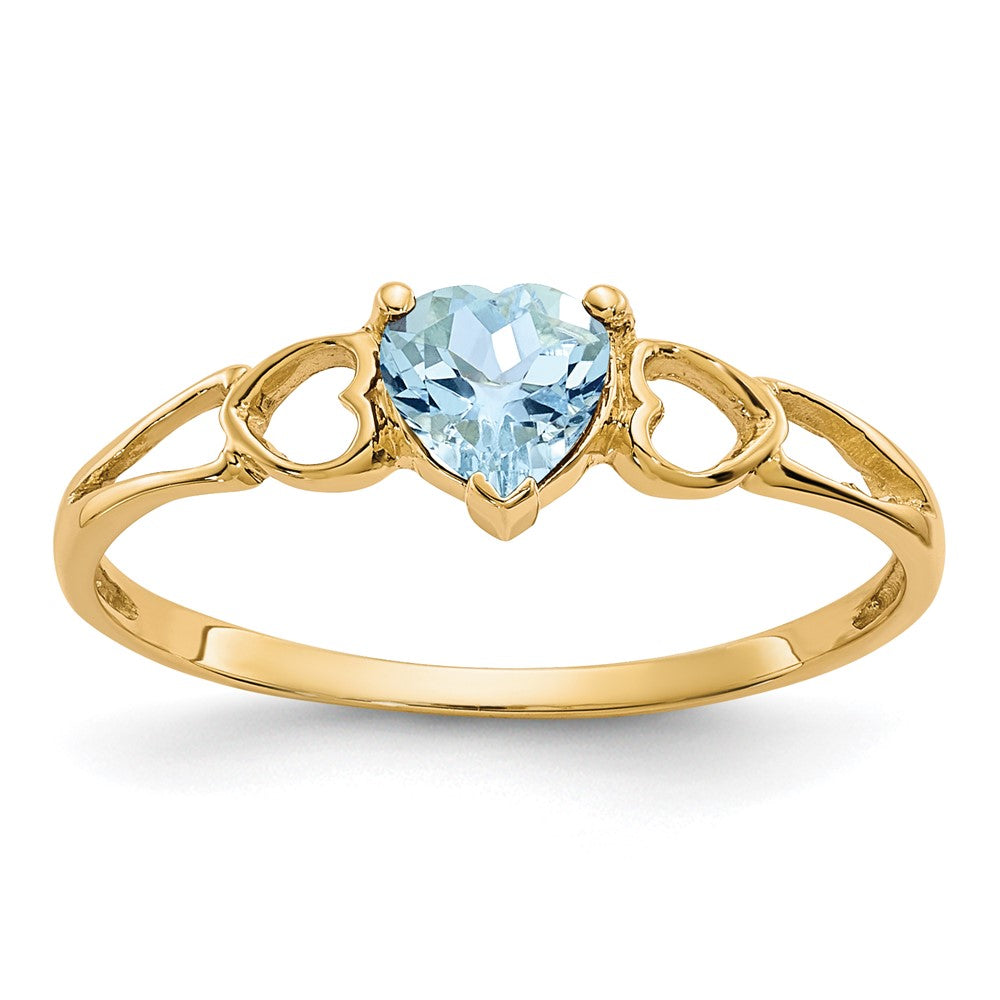 Polished;14k Yellow gold;Genuine;Aquamarine