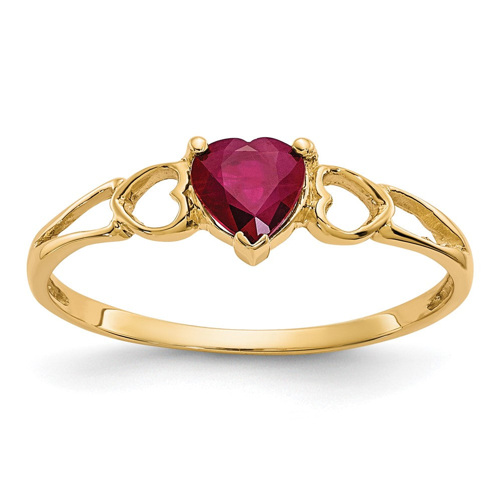 Polished;14k Yellow gold;Genuine;Ruby