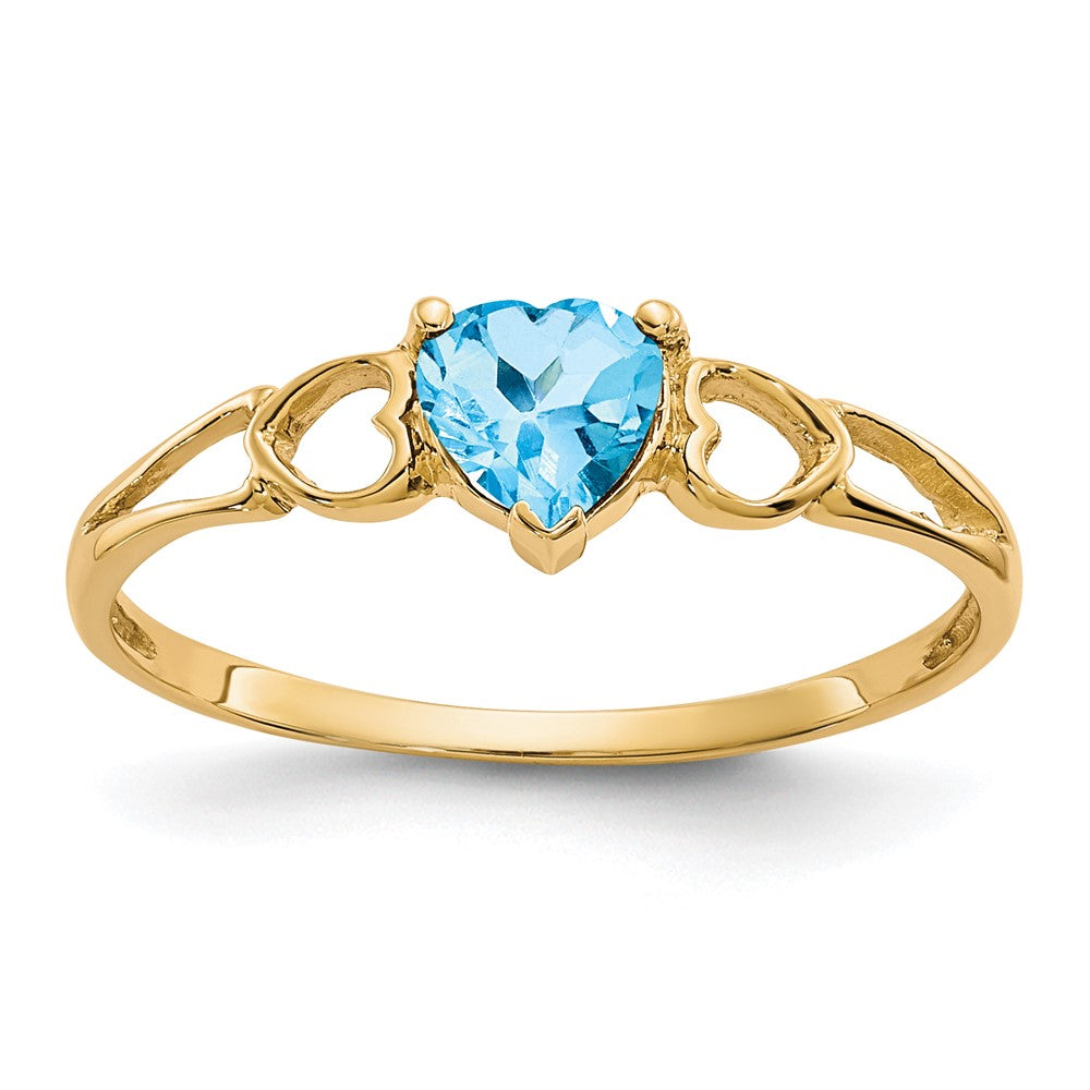 Polished;14k Yellow gold;Genuine;Blue topaz