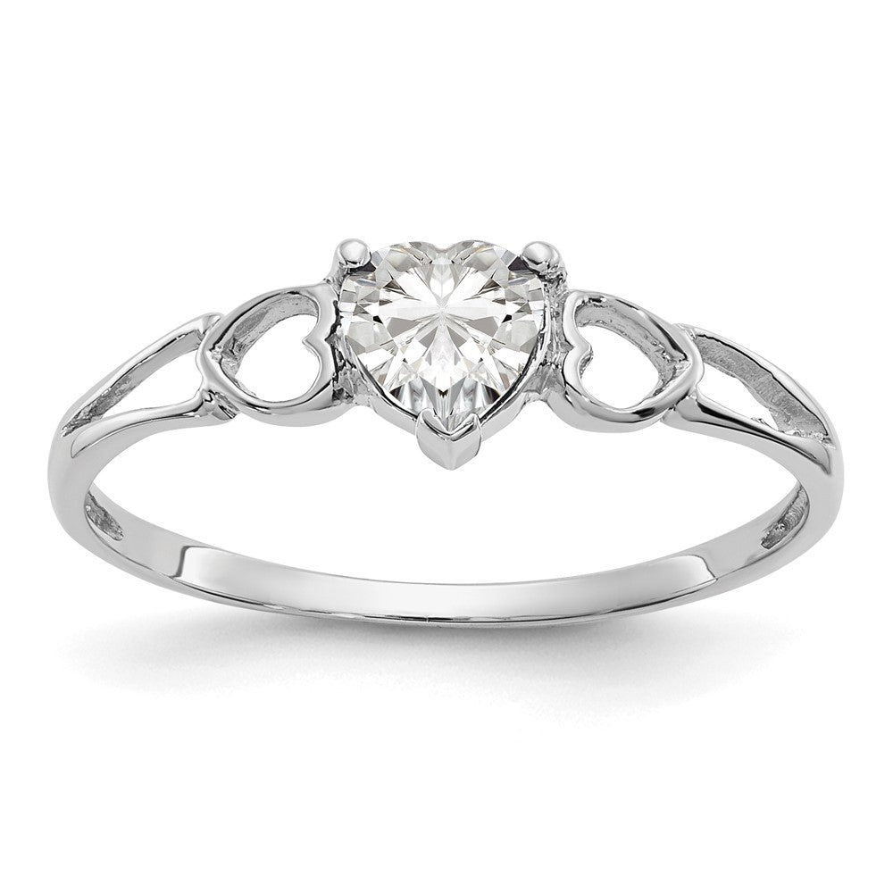 Polished;14K White gold;Genuine;White topaz