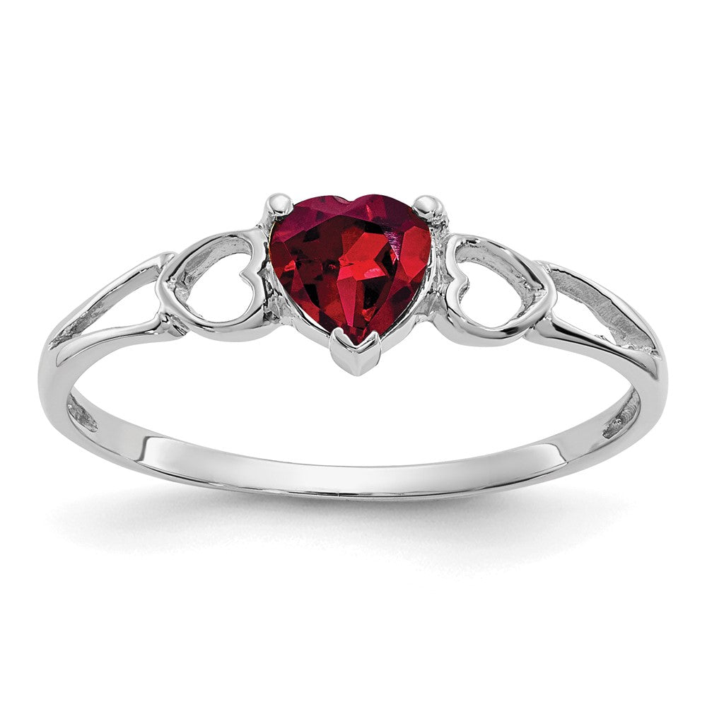 Polished;14K White gold;Genuine;Rhodolite garnet