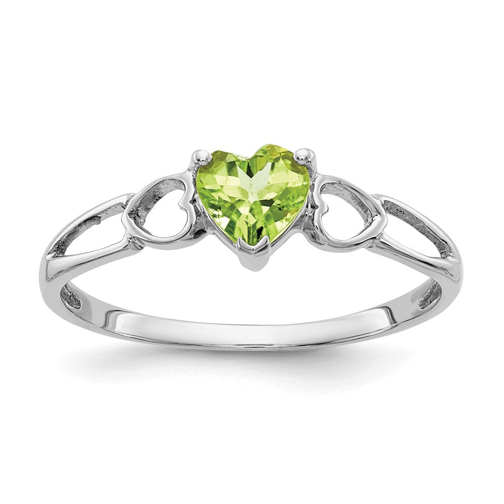 Polished;14K White gold;Genuine;Peridot