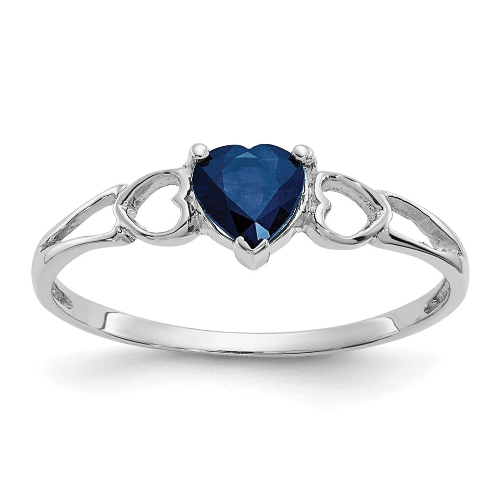 Polished;14K White gold;Genuine;Sapphire